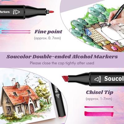 Soucolor Alcohol Markers Set, 101 Dual Tip Permanent Artist Coloring  Markers for Adult Coloring Books, Sketching and Illustrations, Card Making  Art Supplies Drawing Set with Case for Easy Storage - Yahoo Shopping