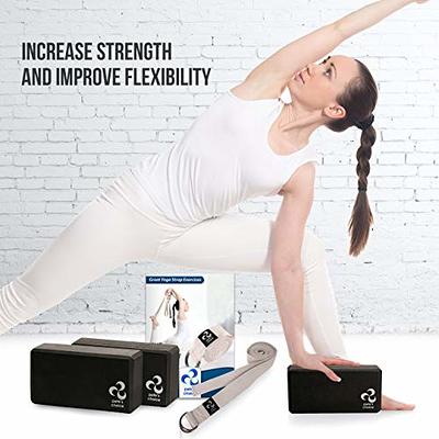 10 Pcs Yoga Starter Kit Include Yoga Mat with Carry Strap, 2 Yoga Blocks,  Yoga Strap, Yoga Pilates Ball, 5 Resistance Bands with Air Pump Yoga Mat  Set