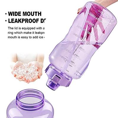32oz Water Bottle with Time Marker & Straw Lid for Gym,Motivational Fitness  Sports Water Jug with Removable Strainer,Dishwasher Safe,Leakproof,Safety  Lock,No BPA,Blue+purple 