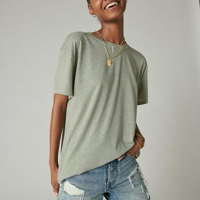 Lucky Brand The Boyfriend Tee - Women's Clothing Tops Shirts Tee Graphic T  Shirts in Balsam Green, Size M - Yahoo Shopping