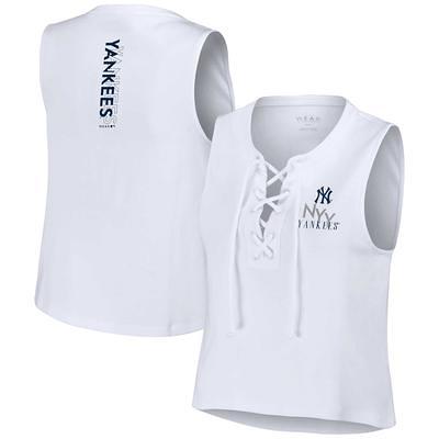 Women's Wear by Erin Andrews Cream New York Yankees Plus Size Cozy Scoop Neck Tank Top & Pants Set