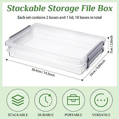 Tanlade 10 Pack Clear Plastic Document Boxes 14.3 x 9.8 x 1.38 Inch Plastic  Storage Bins with Latching Lids A4 File Portable Project Case Clip Box for  Organizing Paper Photo Scrapbook Office School - Yahoo Shopping