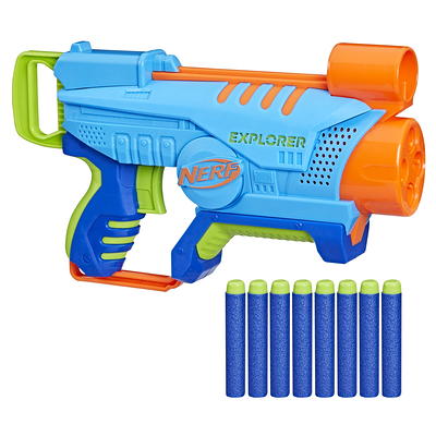 Nerf DinoSquad Stego-Duo, 2 Toy Foam Nerf Blasters, 10 Nerf Elite 2.0  Darts, 2 Stegosaurus Designs, Kids Outdoor Games 