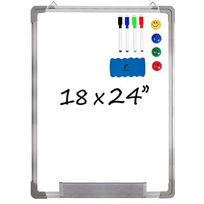 White Board Dry Erase Whiteboard for Wall 36 x 24 Aluminum Presentation  Magnetic Whiteboards with Long Pen Tray, 12 Magnets, 3 Markers & 1 Eraser