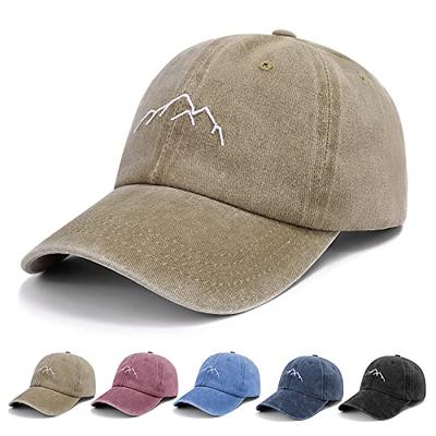 Vintage Cotton Dad Hat with Double Layer Peaks Adjustable Baseball Cap  Trendy Trucker Hat for Mens Headwear