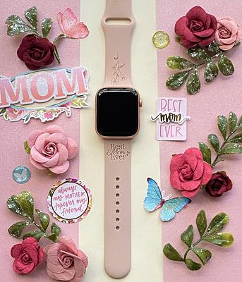 Silicone Apple Watch Band - Floral Engraved Coral