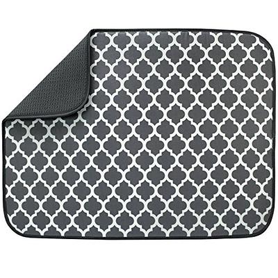 S&T INC. Dish Drying Mat for Kitchen, Absorbent, Reversible XL Microfiber  Dish Mat, 18 Inch x 24 Inch, Pewter Grey Trellis - Yahoo Shopping