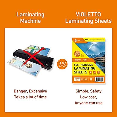 XFasten Self Adhesive Laminating Sheets, 6 X 9 Inches 100 Pack, 4.76 mil  Yellowing Resistant Seal Sealing Laminating Sheets Bulk, Adhesive Laminate