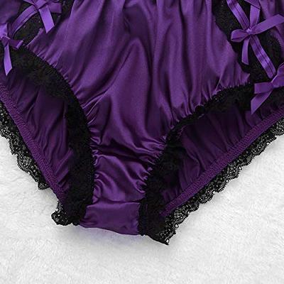 Mufeng Men's Stain Boxer Birefs Silky Girlie Bikini Underwear with Bowknots  Dark Purple X-Large - Yahoo Shopping