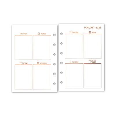  Foiled Pocket Rings Month on 2 Pages Deluxe Planner Calendar  Refill, 3.2 x 4.7