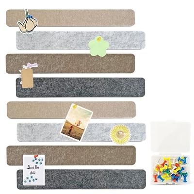 8 Pcs Black Brown Gray Felt Pin Board Bar Strips Bulletin Board  ，Self-Adhesive Bulletin Board Bar Strips，Cork Boards for Walls with 35  Pushpins, for Paste Notes, Photos, Office Home Classroom - Yahoo