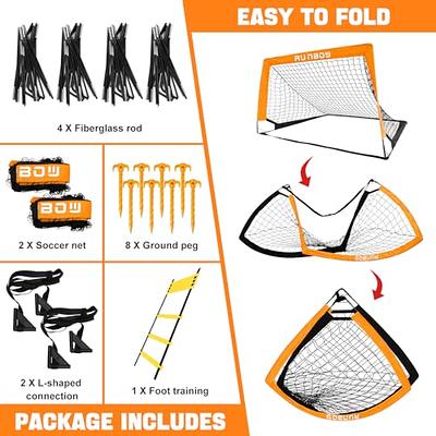 RUNBOW 4' x 3' Kids Portable Soccer Goal Net Set ，Pop Up Toddler Soccer  Goals for Backyard, Indoor or Outdoor Versions with Training Ladder (4x3ft,  Orange, 2 Pack) - Yahoo Shopping