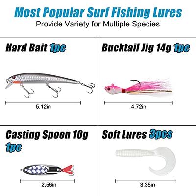  Saltwater Surf Fishing Tackle Kit, Fishing Leader Rigs  Saltwater Bait Lures Hooks Swivels Spoons Sinker Weights Fishing  Accessories Fishing Gear Tackle Box for Saltwater Beach (138 Kit) : Sports  & Outdoors
