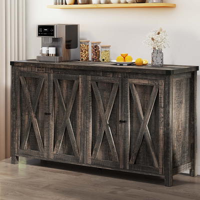 HOSTACK Farmhouse Coffee Bar Cabinet, 47 Kitchen Buffet Cabinet