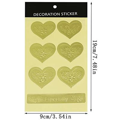 Gold Embossed Wax Seal Looking Love Heart Envelope Seals Stickers