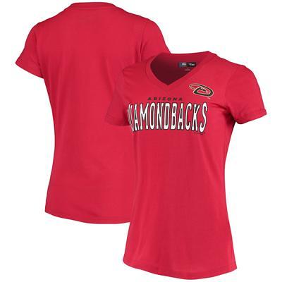 New Era Girls Arizona Diamondbacks White Pinstripe V-Neck T-Shirt