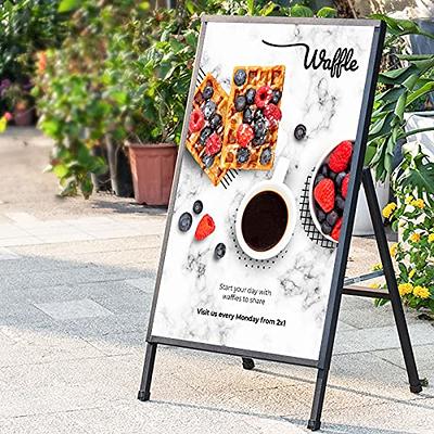 Heavy Duty A- Frame Sidewalks Poster stand 24 x 36 Inch Outdoor Sign Black  Coated Metal Collapsible Sidewalks Signs Stand Double-Sided Display Poster  Boards Suitable Sandwich Board for Indoor Outdoor - Yahoo Shopping