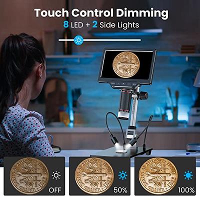 Elikliv EDM201 Pro HDMI Digital Microscope with 10 Inch Stand - 1300X Coin  Microscope with Screen, 16MP Resolution, 7 IPS Display, 10 LEDs,  TV/Windows/Mac Compatible - Yahoo Shopping