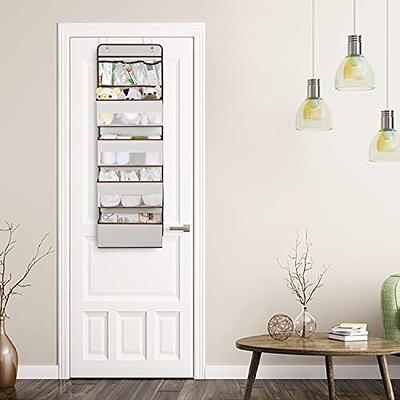 Over The Door Hanging Organizer Nursery Closet Cabinet Over Door Organizer  with 4 Large Pockets and 2 Small PVC Pockets Door Storage for Cosmetics