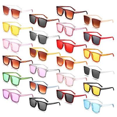 Xuhal 24 Pcs Retro Rectangle Sunglasses Women Wide Frame Sunglasses Flat  Top Square Sunglasses UV400 Protection Sun Glasses Vintage Square Eyewear  for Girl Men Costume Outdoor Party Driving, 24 Colors - Yahoo Shopping