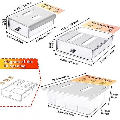 LuluEasy 4 Pack Under Desk Drawer Self-Adhesive Hidden Desktop