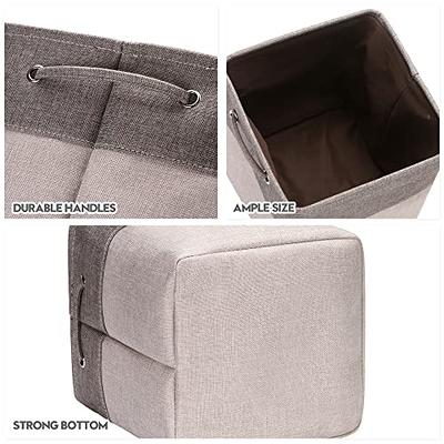 Foldable Storage Bins for Shelves, Fabric Storage Baskets with Handles, Closet  Shelf Organizer Boxes, Large, 3-Pack, Gray, 14.4 x 10 x 8.3 