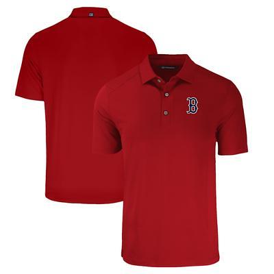 Men's Cutter & Buck Heather Gray Boston Red Sox Big Tall Forge Eco Heathered Stripe Stretch Recycled Polo