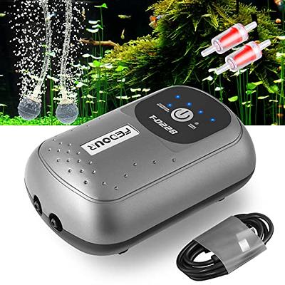 320GPH Aquarium Air Pump 8W Adjustable Quiet Oxygen Pump with 4 Outlet and  Accessories Air Stone, Check Valve, Tube,for Up to 300 Gallon Fish Tank
