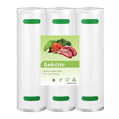 Gokilife Vacuum Sealer Bags -3 Pack of 10 x 20'Food Saver Bags, Commercial  Grade Vacuum