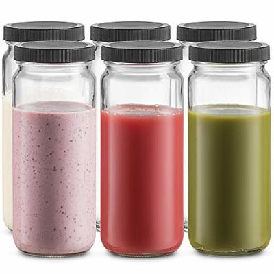 Glass Milk Bottles - Reusable Wide Mouth Jars with Plastic Lids for  Homebrewed Drinks, Soda, Juicing, Shakes, Smoothies, Kombucha - Bulk  Beverage Supplies, Storage Containers - 12 oz (Pack of 6) - Yahoo Shopping