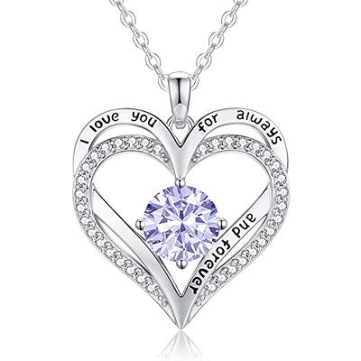 LOUISA SECRET Birthstone Heart Necklaces for Women Rose Gold