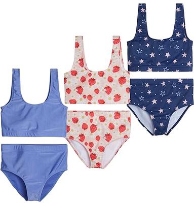 Real Essentials 3 Pack: Girls Two Piece Swimsuit Bathing Swim Suit Girl  2-Piece Kids Bikini Tankini Swimsuits Teen Beach Little Swimwear Kid Outfit  Swimming Surf Teens Matching - Set 1, M (10/12) - Yahoo Shopping