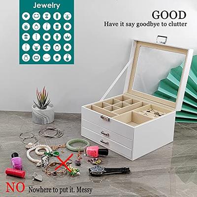 Large Capacity Double-layer Jewelry Box With Drawer - Perfect For