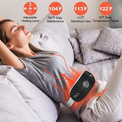 Cordless Heating Pad for Back Pain - Heated Back Wrap, Battery Operated  Back Massager with Heat with 3 Adjustable Heating and Massage Modes, Heated