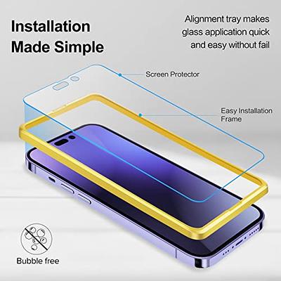 ivoler [3+3 Pack Tempered Glass for iPhone 15 Pro Max Screen Protector  6.7'' [3 Pack] with [3 Pack] Camera Lens Protector with [Alignment Frame]