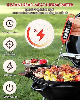 hoyiours Meat Thermometer Digital, Instant Read Meat Thermometer for  Cooking, Food Thermometer with Long Probe and Blacklight, Kitchen  Thermometer Temperature for Oven, Candy, Grill, BBQ, Red - Yahoo Shopping