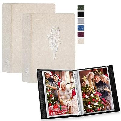 Small Photo Album 5x7 Hold 50 Vertical Photos with Memo Slip-in Pockets,  Mini Linen Cover 5x7 Photo Albums with Writing Space for Wedding Baby  Family