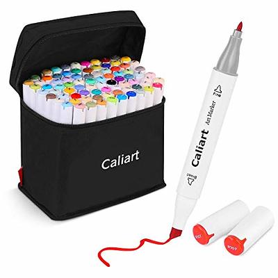 chfine 80 Colors Dual Tip Alcohol Markers White Permanent Sketch Art Marker  Set + Portable Large Capacity Marker Case with Carrying Handle Hold