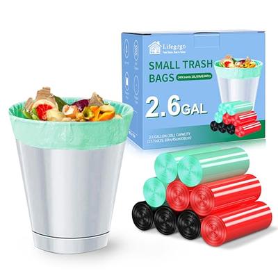 50 Small to Medium Trash Bags, 7-8-9-10 Gallon Trash Bags, 24 x 24  Clear Garbage Bags - Commercial Waste Basket Trash Bags, Bulk Plastic Bathroom  Trash Can Liners