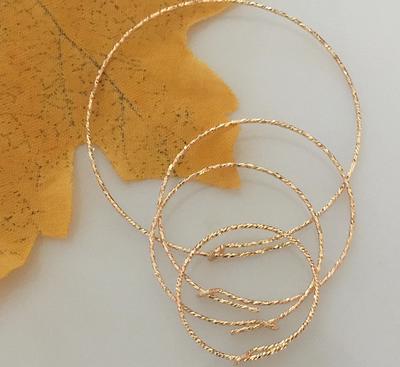 14K Gold Filled Hoops, Hoop Earring, Earring Component, Round Ear