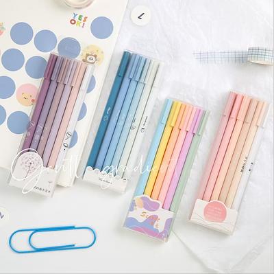 6pcs/set, Retractable Gel Pen, Pink Planner Pens, Kawaii Stationary, Cute  Pens, 0.5mm, Back to School Supplies, Black Gel Pensaesthetic Pens 