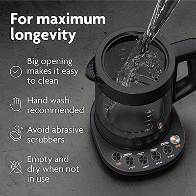 Vianté Hot Tea Maker Electric Glass Kettle with tea infuser and temperature  control. Automatic Shut off. Brewing Programs for your favorite teas and  Coffee. Stainless Steel