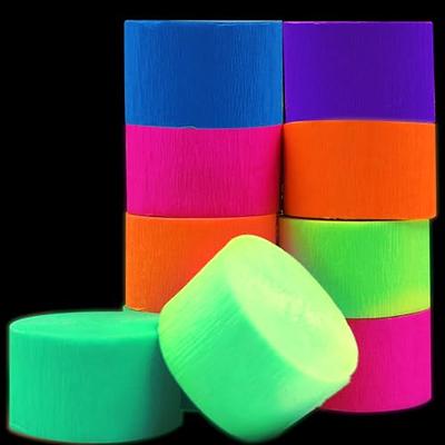 400feet Glow in The Dark Crepe Paper Streamers Party Supplies and  Decorations UV Reactive Fluorescent Neon Paper Streamers Party Garland for  Birthday, Neon Party Favors , Blacklight Party Supplies - Yahoo Shopping