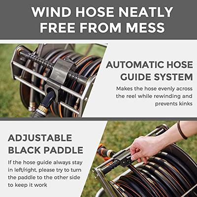 VEVOR Hose Reel Cart, Hold Up to 200 ft of 5/8’’ Hose (Hose Not Included),  Garden Water Hose Carts Mobile Tools with Wheels, Heavy Duty Powder-coated