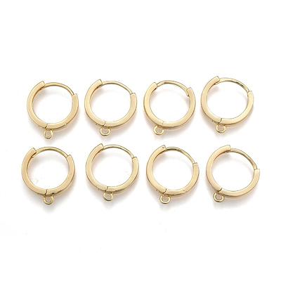 1 Box 40Pcs Real 18K Gold Plated Brass Hoop Earring Findings