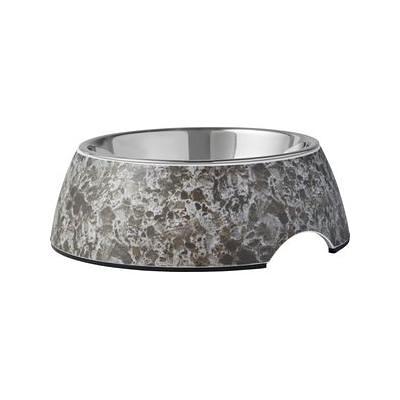 FRISCO Marble Stainless Steel Double Elevated Dog & Cat Bowls, Black,  Small: 2 cup 