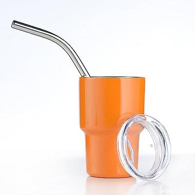 3PCS Mini Tumbler Shot Glass with Straw & Lid, Double Wall, 2Oz(A)