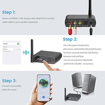 Friencity Bluetooth 5.0 Transmitter Receiver for TV Home Stereo, AptX Low  Latency Wireless Audio Adapter for