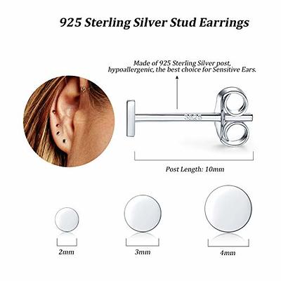 925 Sterling Silver Stud Earrings for Women Men