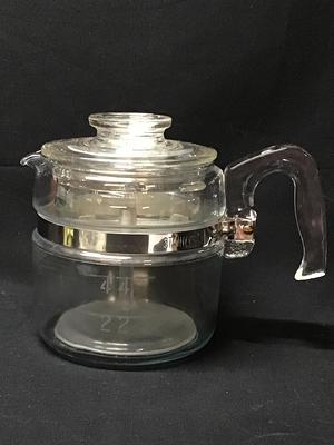 Vintage 9 Cup Stove Top Pyrex Percolator Coffee Maker. 